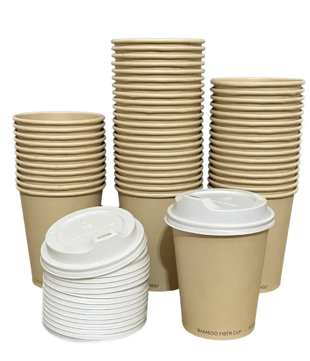 Copo fibra bambu 270ml c/tampa